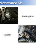 Dodge Cummins 12V Dowel Pin KDP Repair Kit For 1989 To 1998 5.9L Diesel Engines, Prevents Dowel Backout, Timing Cover Retainer installed on timing gears