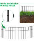 25 Pack Animal Barrier Fence For Garden, 17 Inch High By 27 Feet Long Rustproof Metal Wire Border Fence, Tough As Nails Ground Stakes Fence installation view