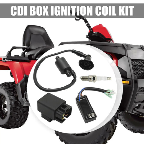 Polaris CDI Box Ignition Coil Kit Replacement For Sportsman Predator Scrambler 50 90 2001 2007 with parts and ATV