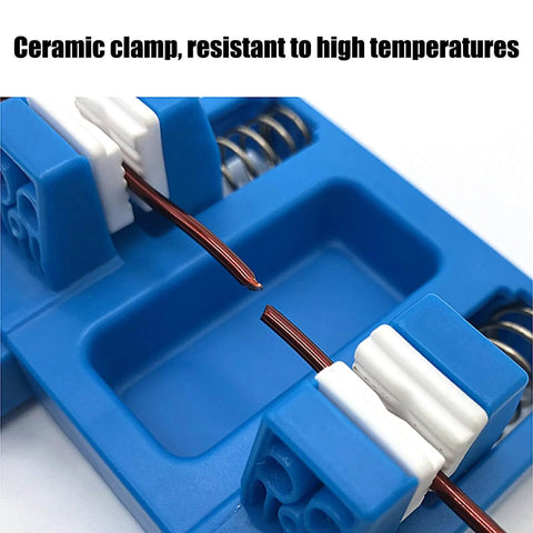 Adjustable Heat Resistant Soldering Jig With Durable Jaw Fixture for precise soldering and wire clamping, ceramic clamps visible