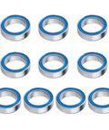RC Ball Bearings 10 Pack Durable Bearing Steel With Double Rubber Seals Miniature Deep Groove 10x15x4mm set shown in rows