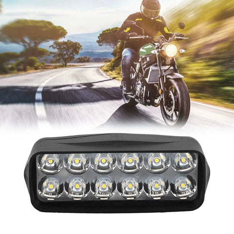 Bright E Bike LED Light for Electric Bikes and Tricycles, Universal 12V to 80V Conversion Lamp with 12 LEDs and 6W Power, Anti Reverse Protection, High Visibility Front Light for Motorcycle Style Illumination