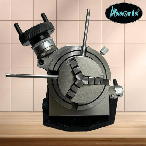4 Inch Tilting Milling Rotary Table With 0 To 90 Degree Tilt For Quick Precision Indexing 1 To 36 Worm Gear Includes 65mm Three Jaw Chuck