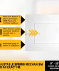 Adjustable Access Panel 10x10 that fits like a dream for walls and ceilings with anti-fade HDPE plastic and adjustable spring.