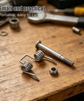 Upgrade Your Folding Wagon With This Tough Metal Torsion Spring Handle Kit Perfect For Gardening And Beach Outings Ensuring Durable Latch Functionality For Reliable Camping Adventures. metal torsion spring parts on wooden workbench