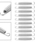 Super Tough 50Kg Load Extension Springs 10 Pack Heavy Duty Steel Made For Garage Doors And Trailer Ramps That Never Snap Plus Great Elasticity! close-up view of hooks