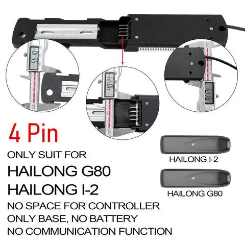 Electric Bike Battery Mounting Plate Replacement With 4 Pin XT60 Anderson Connector Includes Female XT60 And XT60 To Anderson Cable Screws And Rubber Pads Plug And Play Compatible With Hailong G80 Battery Packs
