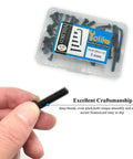 Built Tough 48 Piece Button Head Socket Cap Screw Kit With Five Sizes Plus Rugged Hex Key Black Oxide Treated 10.9 Grade Fully Threaded Bolts in hand