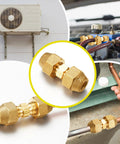 Relaxweex 4-pc copper pipe extension joint connectors with flare nuts for 1/4 in and 3/8 in HVAC fittings