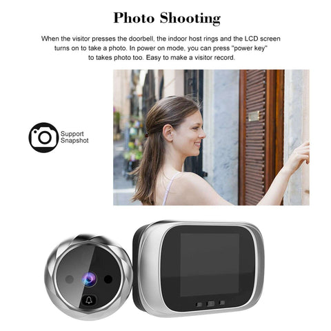 2.8 Inch LCD Digital Door Viewer Peephole And Video Doorbell Kit With Night Vision Built In Memory Photo Capture and Wide View