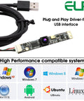Ultra HD USB Camera Module With Built In Microphone For Computer And Laser Engraver Lightburn Vision Camera 64 Degree No Distortion Lens