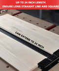 Heavy Duty 24 Inch Aluminum T Square Ruler Boss Grade Woodworking Layout Tool on a wood surface ensuring a straight edge for carpentry.