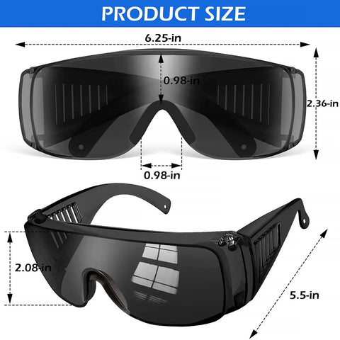 Six Pack Anti Fog Safety Glasses Over Prescription Eyewear With UV Protection And ANSI Z87 1 Certification Impact Resistant Polycarbonate Lenses size chart