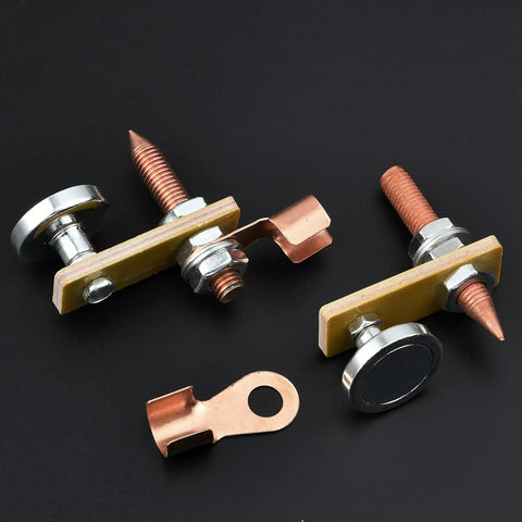 Two Piece Magnetic Welding Clamp Set With Big Suction Cups For Quick Grounding And Stable Holds Copper Tail Welding Accessories Stability Clamps Pro Grade