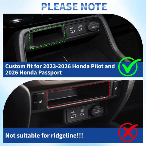 Center Console Organizer Tray For 2023 To 2026 Pilot And 2026 Passport, Hidden Secret Compartment Storage Box, images of console
