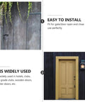 Wooden door with Three Piece T Shaped Rustproof Iron Door Hinges Set For Shed Or Gate Doors showing installation ease