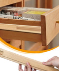 Killer Strength Wood Drawer Slides 16 Inch Bottom Mount Heavy Duty Beech Hardwood with steel glides in a drawer for smooth gliding performance.