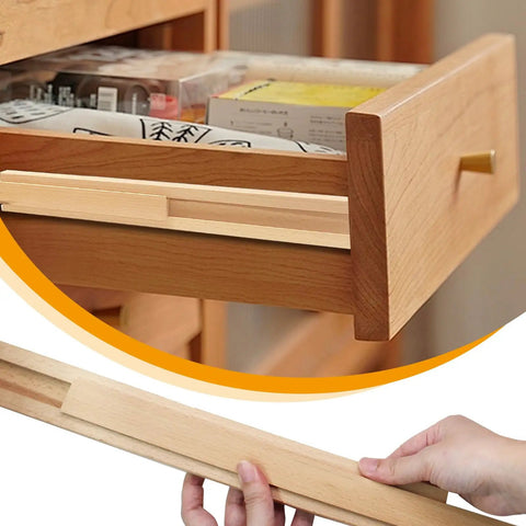 Killer Strength Wood Drawer Slides 16 Inch Bottom Mount Heavy Duty Beech Hardwood with steel glides in a drawer for smooth gliding performance.
