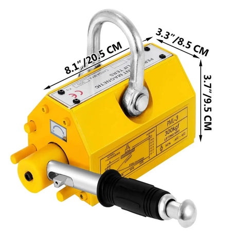 Top Notch 660 Lbs Steel Magnetic Lifter With Killer Neodymium Grip For Lifting Thick Plates Safely And Easy In The Shop Without Breaking A Sweat On Your Next Diy Build, showing detailed dimensions and features.