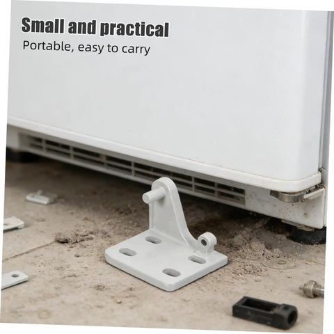 Heavy Duty Metal Refrigerator Door Hinge Replacement Kit For Freezer And Kitchen Cooling No Sweat DIY Swap Double Pack showing gray hinge bracket near a freezer