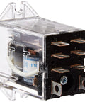 General Purpose Relay With 110 To 120V AC Coil DPDT Double Pole Double Throw Plug In Or Solder Terminals Upper Mount Bracket