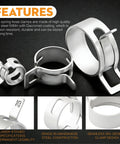 355-Piece Spring Band Hose Clamp Kit in 15 Sizes Ranging 6 to 25mm, Carbon Steel Construction detail with Dacromet coating