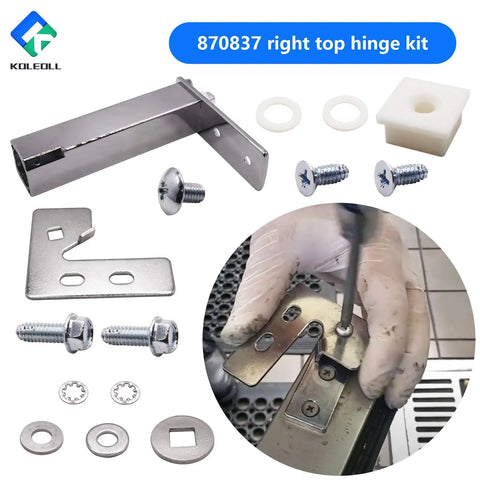Right Side Top Door Hinge Cartridge Kit For QA Series Refrigerators And Freezers TSSU TUC TWT Models Replacement Part With 16 Components Durable Kit Includes Hinge Bracket And All Mounting Hardware For Plug And Play Quick Install And Secure Fit