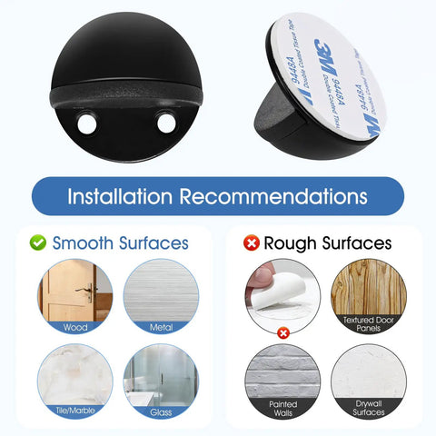 Ditch The Door Swinging Wild And Save Your Paint With These Heavy Duty Floor Mounted Door Stop Pair Black Anti Slam Wall Protectors installation guidance.