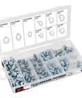 Pro Grade Metric Grease Fitting Kit 88 Pieces Assortment with straight 45 90 degree angles 6mm 8mm 10mm fittings in zinc plated steel