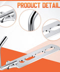2 Pack Exhaust Hanger Set Universal Muffler Hanger Swivel Tail Pipe Bracket Heavy Duty Flexible Mounts For Cars Trucks SUVs Bolt On Easy Install Durable Stainless Steel Perfect For Retrofit Upgrades And Quiet Exhaust Alignment Silver, stainless steel bracket close-up