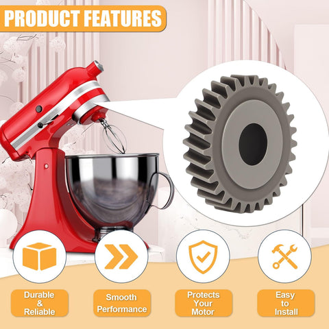 Worm Gear Replacement For Stand Mixer Fits 5 Qt And 6 Qt Models Replaces WP9706529 W10916068 9706529 9703543 with Circlip
