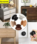 Wooden Cabinet Knob Set With Screws, 20 Pack, Log Varnish Finish, Mushroom Shaped Dresser Drawer Knobs, display in various room settings