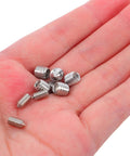Stainless Steel Hex Socket Set Screws 40 Piece Cone Point M5x8mm M6x8mm Allen Head Hardware For Bathroom Towel Bar Mounting Easy Install Kit With Versatile Applications, assorted sizes in hand