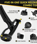 Football Helmet Quick Release Tool Kit For SpeedFlex And Speed Helmets Chinstrap Repair Set five-in-one combo tool with labels.