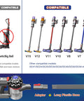Sealegend dryer vent cleaner kit for Dyson cordless vacuums; includes adapter and long hose; compatible with V7–V15
