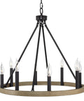 Rustic Farmhouse Wagon Wheel Chandelier With 8 Lights Large Round Kitchen Island Light In Smoked Birch Finish Open Frame Barn Style Fixture That Mixes Vintage Charm With Dope Modern Vibe Heavy Duty Ceiling Light with black frame