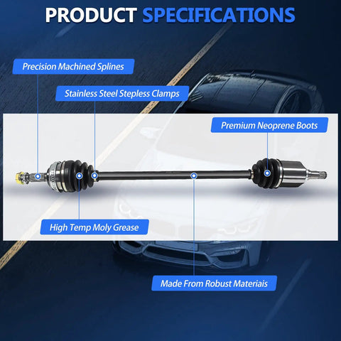 Front CV Axle Shaft For Toyota Corolla 1993 To 2002 1.8L Celica ST 1990 To 1993 Manual Geo Prizm 1993 To 1997 Chevy Prizm 1998 To 2002 Replacement Joint Drive Shaft with specifications