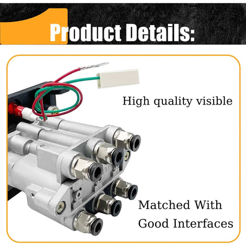 Close-up of Dump Truck Hoist Control Valve Air Kit With Kickout For Hydraulic System K90 Dual Valve connectors and wires