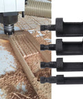 Top Shelf 4 Piece Wood Plug Cutter Drill Bit Set With Quarter Inch Hex Shank For Quarter Half Three Eighth Five Eighths Inch Plugs Cork Masonite Woodworking Fixes Quick Easy Setup in action on wood.