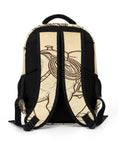 Back view of Vintage Bull Line Art Printed Backpack Unisex Large Capacity All Day Everyday Carry Daypack with breathable straps