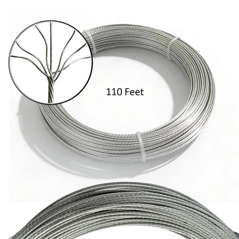 Heavy Duty Picture Hanging Wire Kit with 110 Feet Braided Wire coil for photos and art