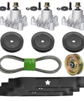 Beefed Up Deck Rebuild Kit For 46 Inch Craftsman Poulan Lawn Tractors With Spindle Assembly Replaces OEM 143651, Pulley Set Replaces OEM 153535