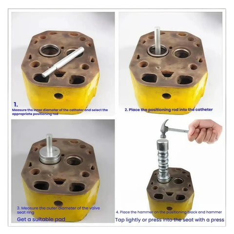Heavy Duty 20-60mm Valve Seat Ring Tool Kit For Fast Engine Repair With Anti-Slip Handle And Comfortable Grip To Fix Small Issues On The Road Without Waiting For Help Or Spending Extra Cash On Multiple Parts. Step-by-step valve seat ring installation