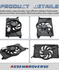 Straight Bolt On Electric Radiator Cooling Fan Replacement For Ford Focus 2012 2018 detailed views of blades and motor.