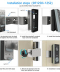 Installation steps for Anti Theft Doorbell Mount For AOSU Video Doorbell SE Pro Ultra No Drilling Bracket display various stages.