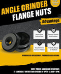 Two Pack 5/8-11 Angle Grinder Flange Nuts Self Locking Knurled Arbor Nuts For Fixing Cutting Discs, heavy-duty carbon steel