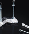 Dope Clear Acrylic Skateboard Wall Mount Hanger For Display And Storage shown with hardware on black background