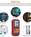 Dual Channel Digital Thermocouple Thermometer With Two K Type Probes for diverse temperature applications like lab and industry.