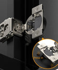 Straight Up Fifty Pack One Quarter Inch Overlay Soft Close Concealed Kitchen Cabinet Hinges For Face Frame Setup showing detailed hinge mechanism.