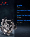 Rear Wheel Bearing And Hub Assembly With ABS For Nissan Altima Maxima Murano Pathfinder Infiniti QX60 JX35 Mitsubishi RVR 5 Lug Direct Fit Replacement High Quality Hub Bearing Assembly 512388 For 2007 To 2023 Models